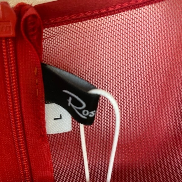 NWT Rosedress Red Corset Top Mesh Long Sleeve Midi Dress - Picture 7 of 13